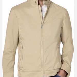 Michael Kors Men's Tan Lightweight Travel Engineered Racing Jacket Small NWT